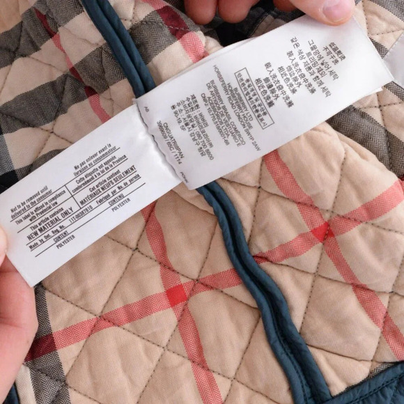 Burberry BRIT Green Zip Up Quilted Puffer Lined Hidden Hoodie Winter Jacket 8Y - Picture 4 of 16